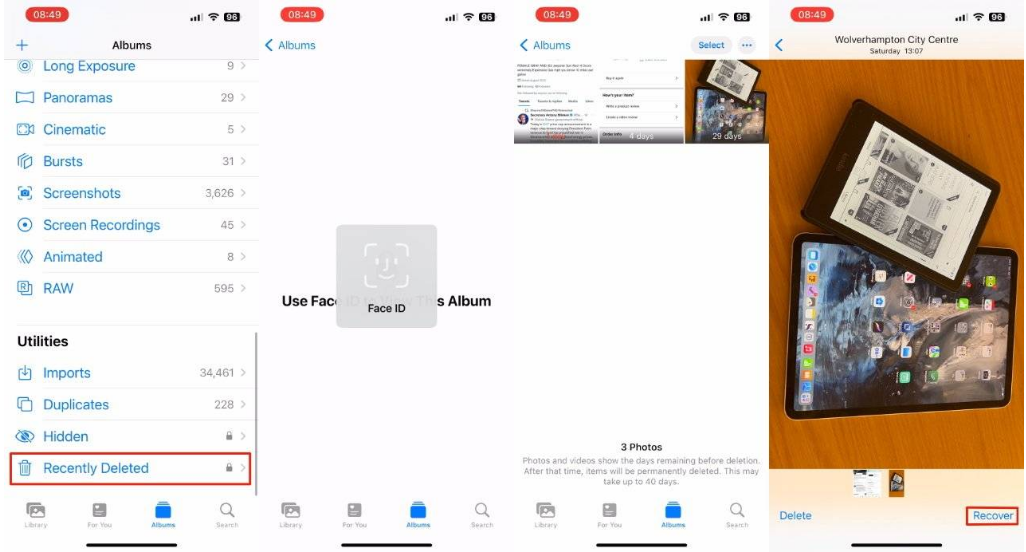 万宁苹果14维修分享 iPhone14 上恢复已删除的照片 
