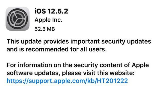 万宁苹果手机维修分享iOS12.5.2发布，建议所有老苹果用户安装 